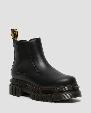 Men's Dr Martens Audrick Nappa Leather Platform Ankle Boots Black | AU 431BEX